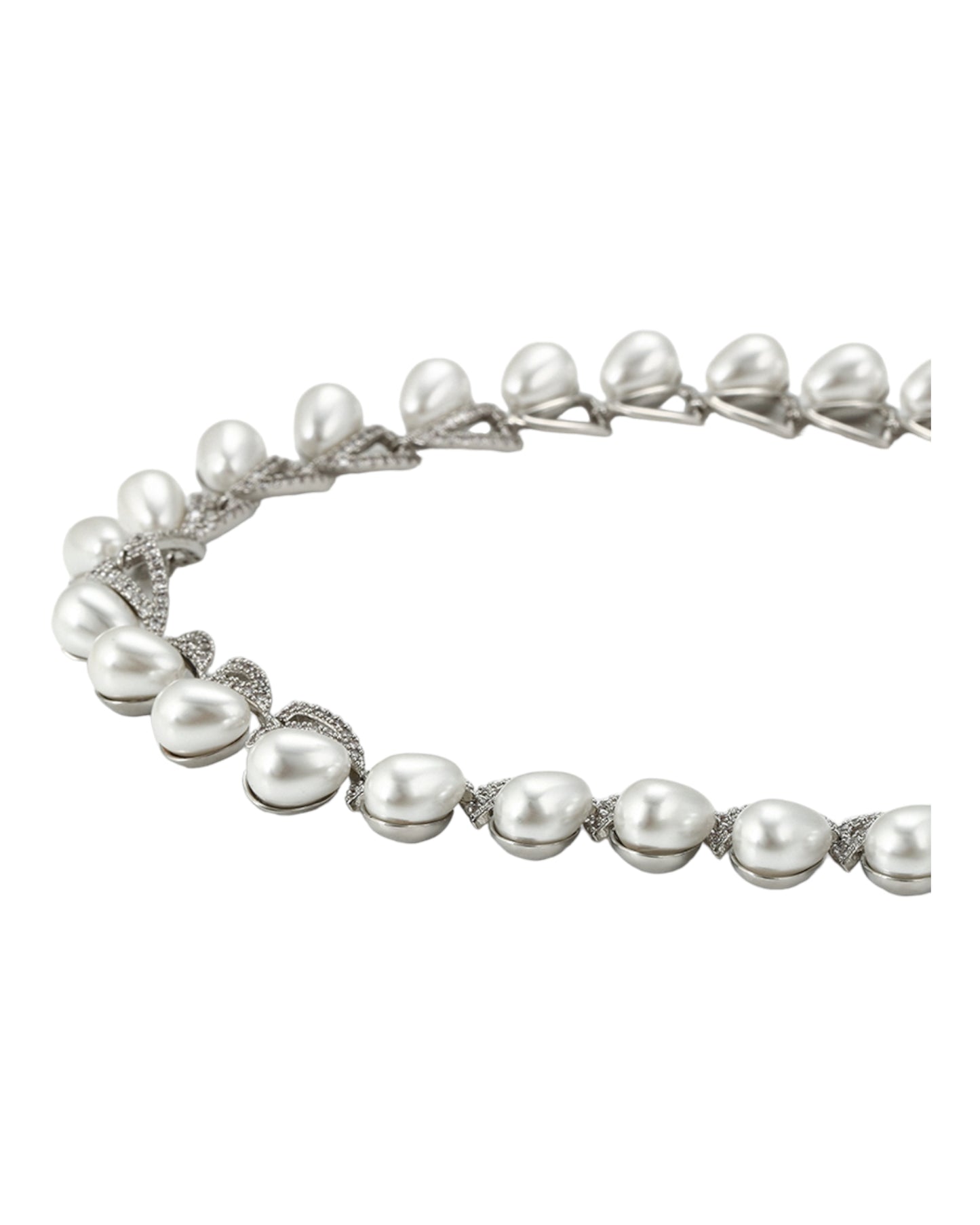 Parure Argent perles blanches YSset-455