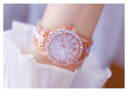 Montre dorée rose strass FA1158