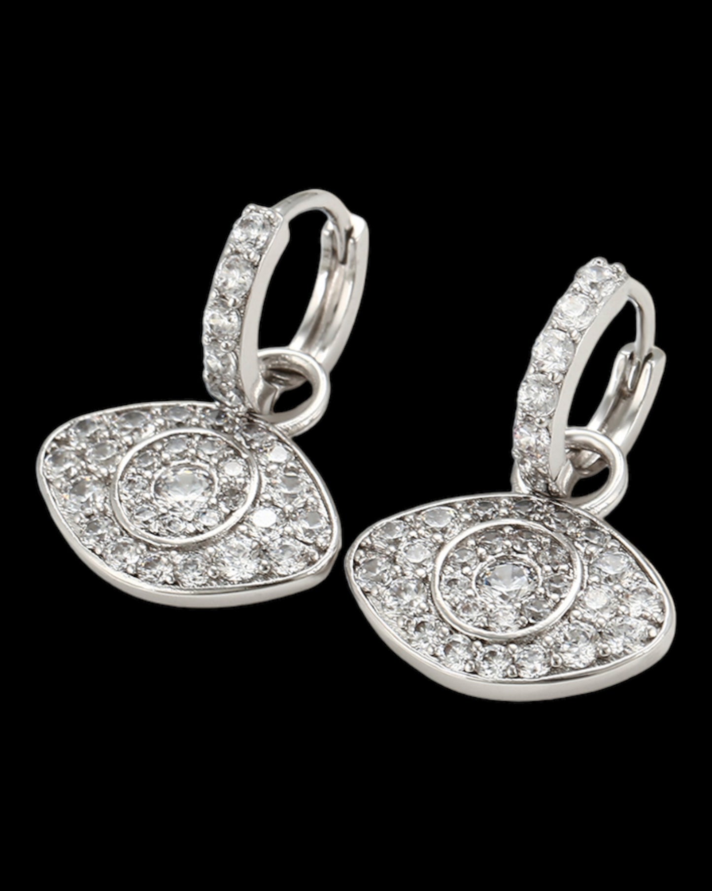 Boucles d’oreilles argentées pierre blanches