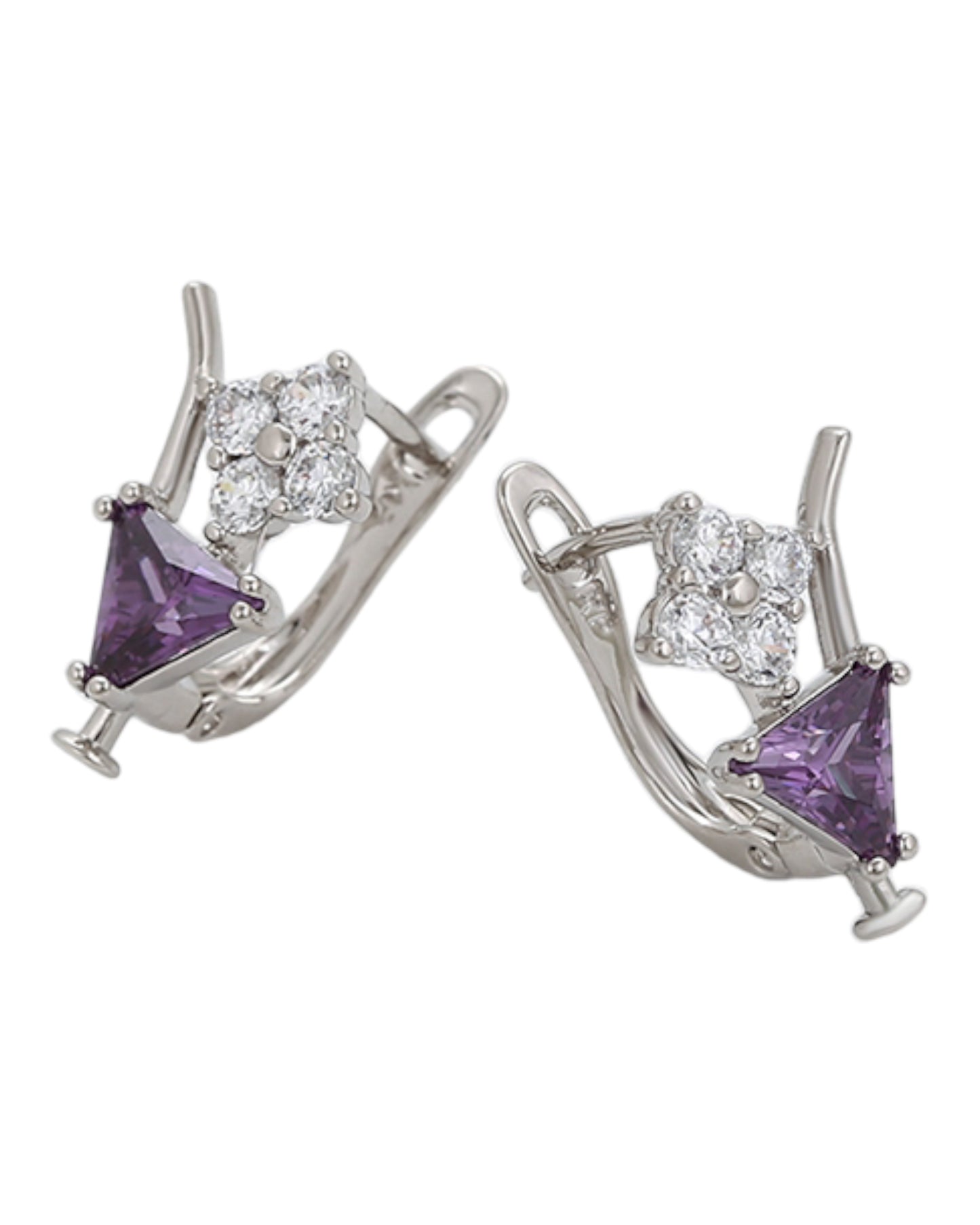 Boucles d’oreilles pierres violettes