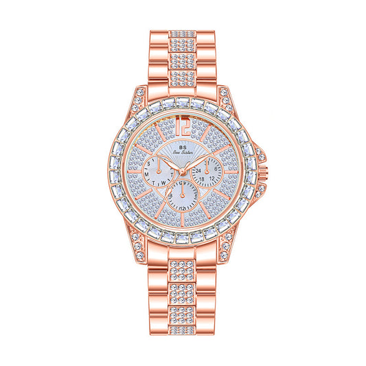 Montre dorée rose strass FA1158