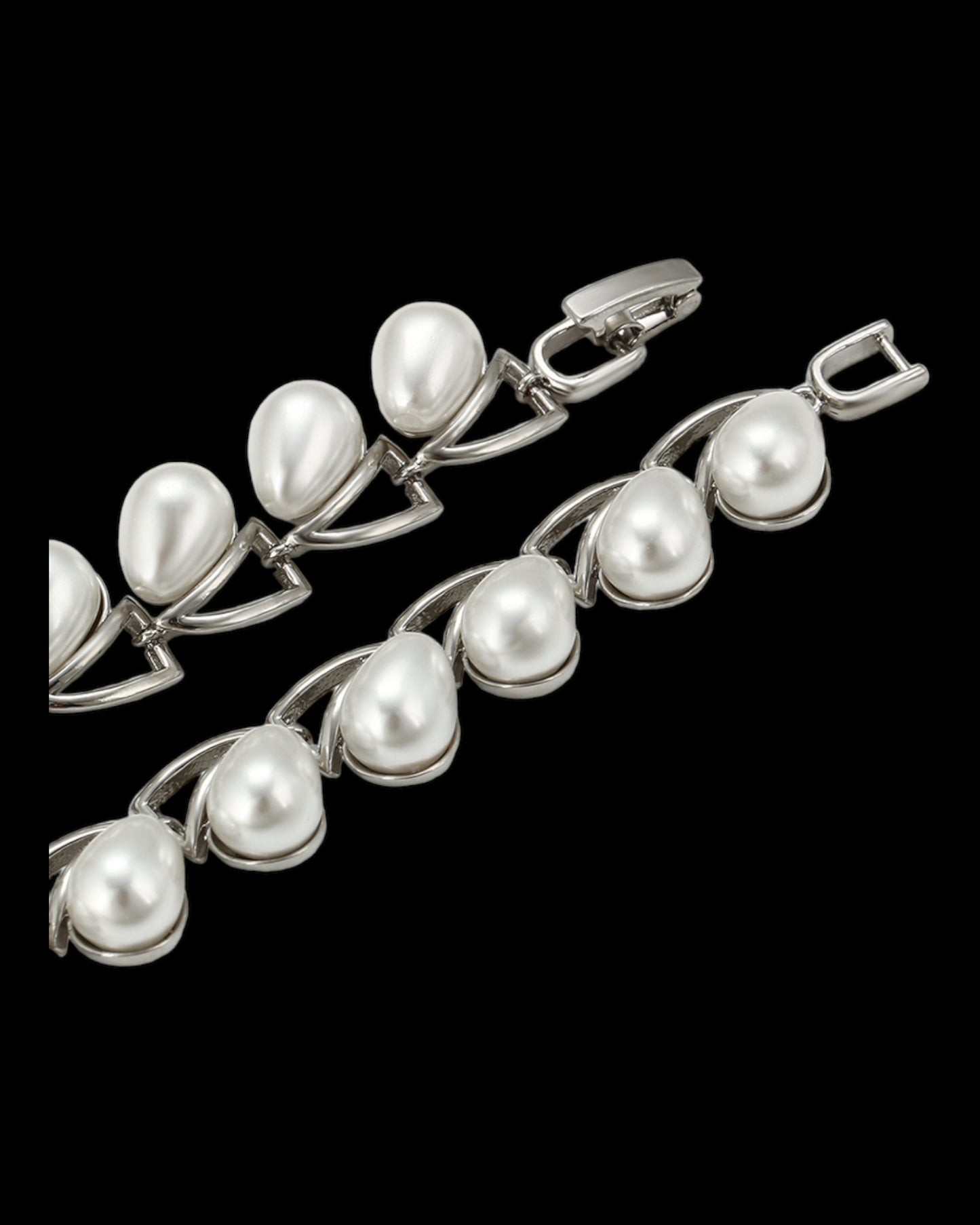 Parure Argent perles blanches YSset-455