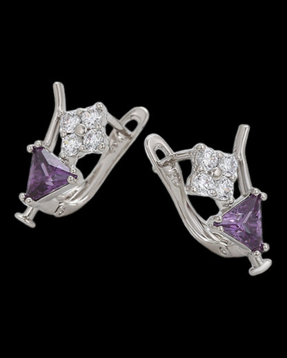 Boucles d’oreilles pierres violettes