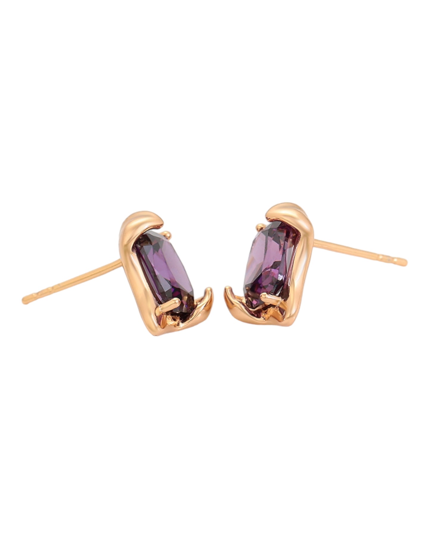 Clous d’oreilles pierres violettes