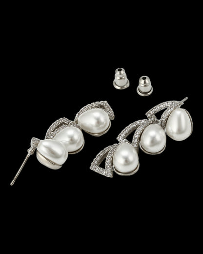 Parure Argent perles blanches YSset-455