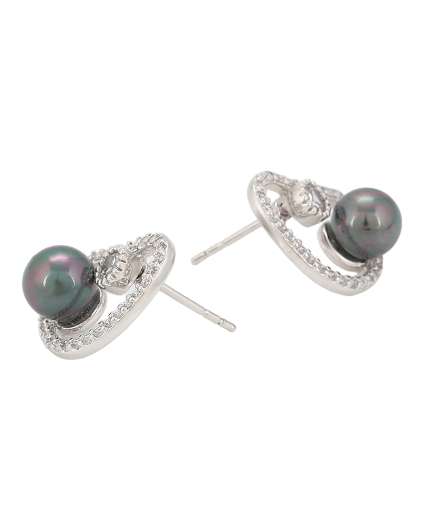 Boucles d’oreilles argentées perles anthracites