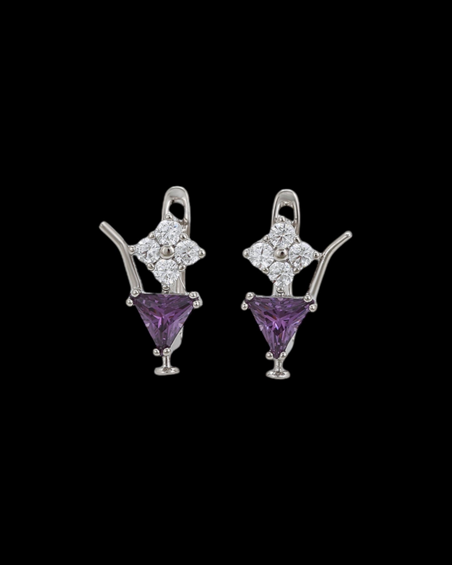 Boucles d’oreilles pierres violettes