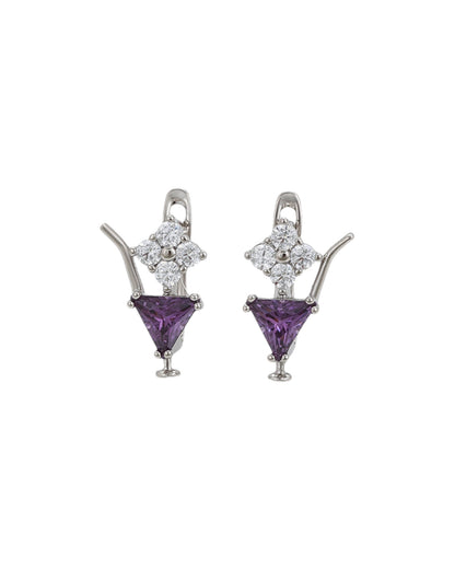 Boucles d’oreilles pierres violettes