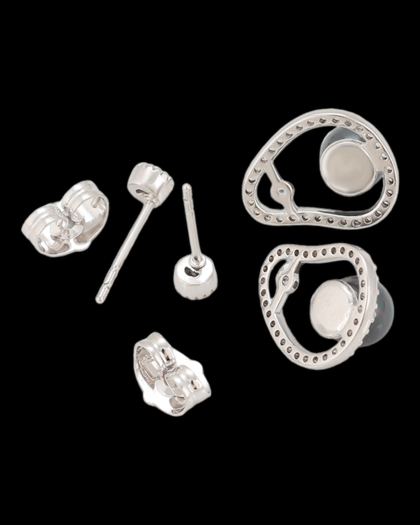 Boucles d’oreilles argentées perles anthracites