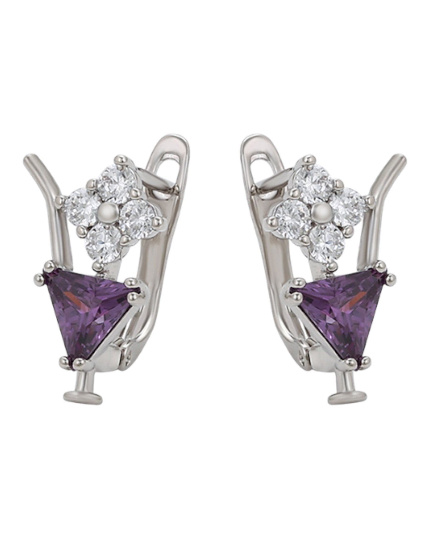 Boucles d’oreilles pierres violettes