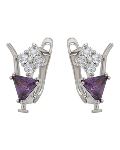 Boucles d’oreilles pierres violettes