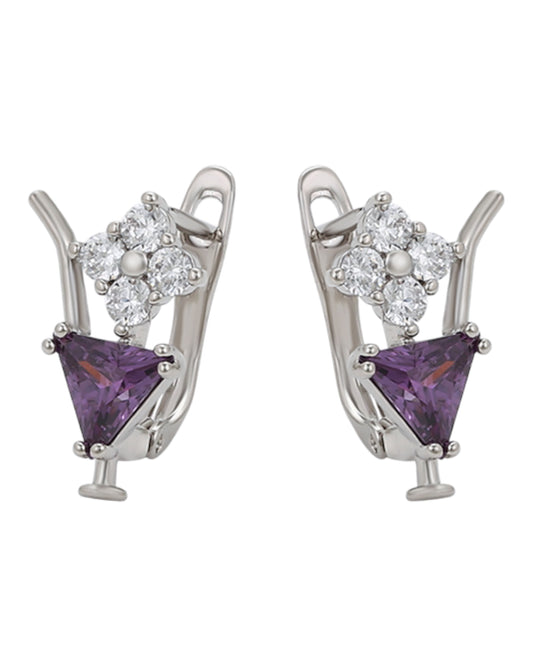 Boucles d’oreilles pierres violettes