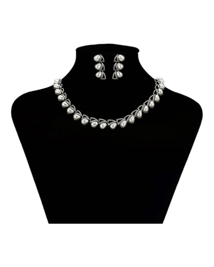 Parure Argent perles blanches YSset-455