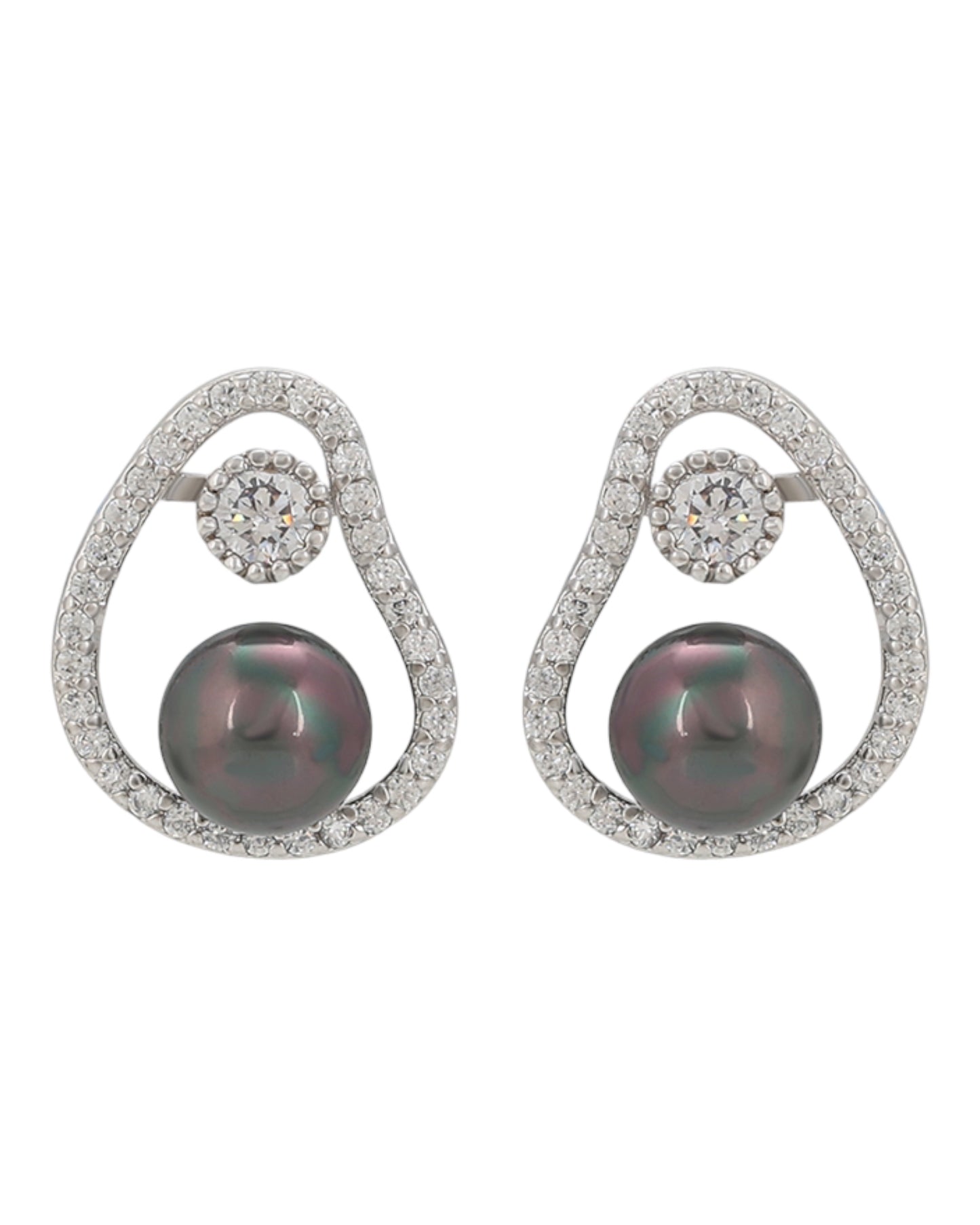 Boucles d’oreilles argentées perles anthracites