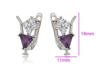 Boucles d’oreilles pierres violettes