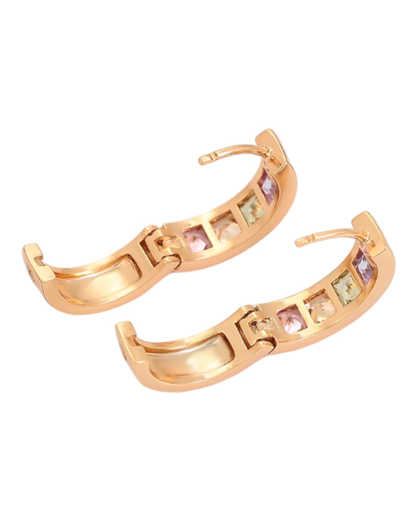 Anneaux d’oreilles dorées pierres couleurs  STARSTRUCK