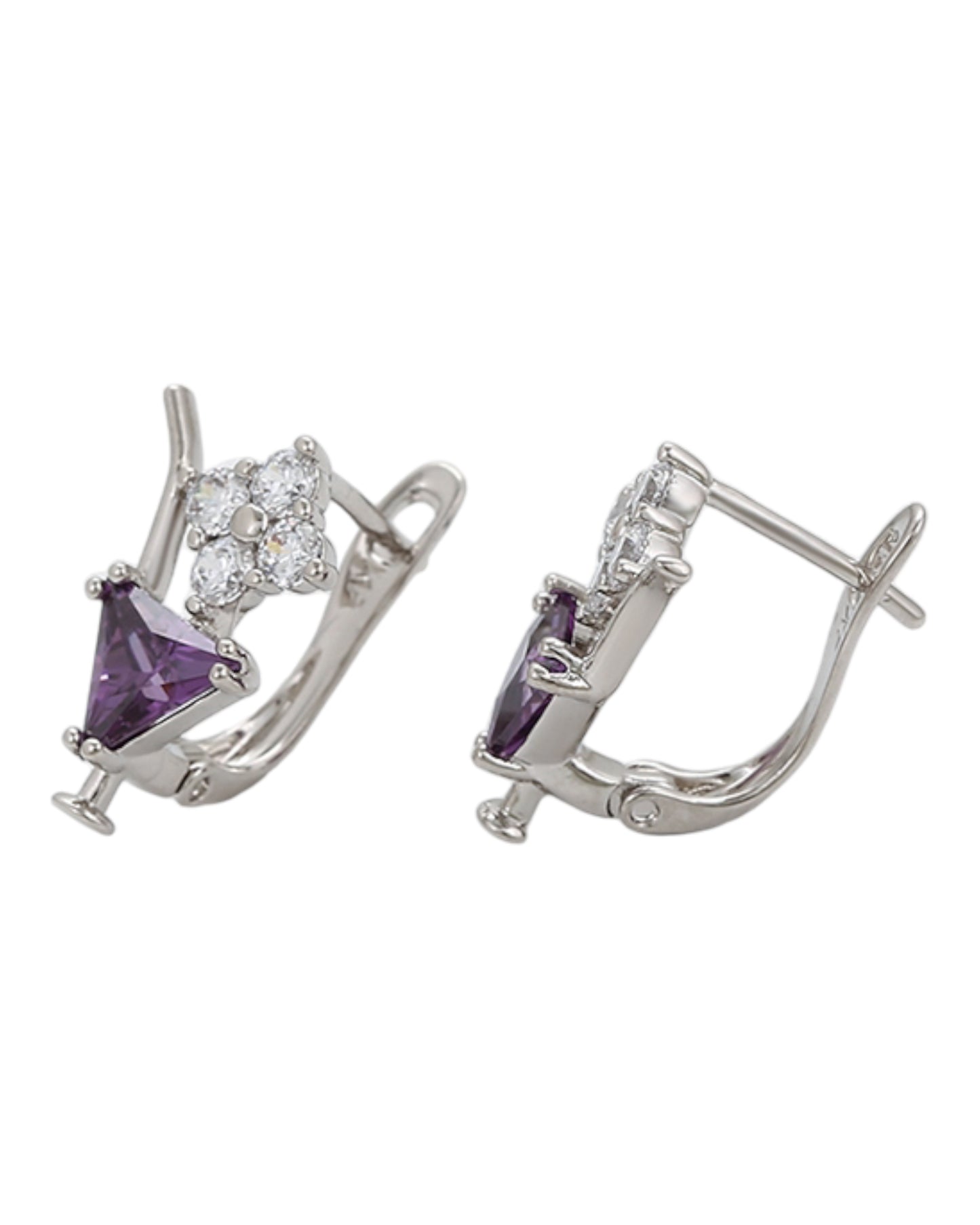 Boucles d’oreilles pierres violettes