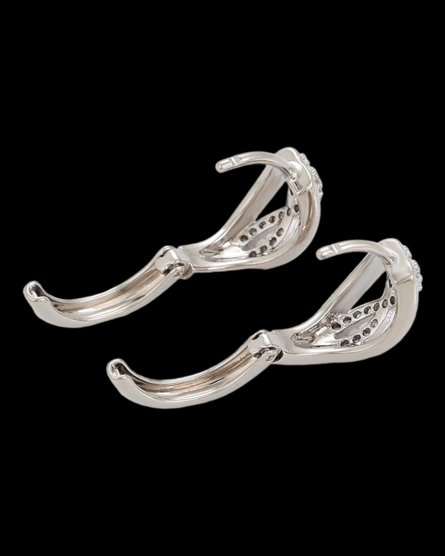 Boucles d’oreilles argentées anneaux